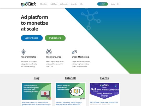 ExoClick review, a site that is one of many popular Trans Niche Ad Networks
