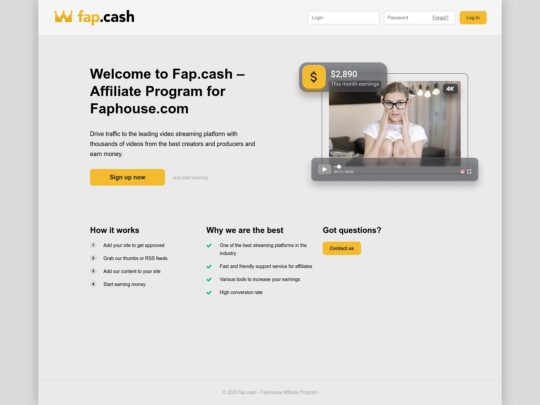 FapCash - FapHouse affiliate program promote Faphouse and earn on paid memberships and tokens brought by people you refer