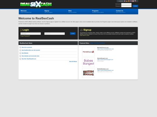 RealSexCash affiliate program, sign up and start earning from promoting some of the best straight and trans pay sites