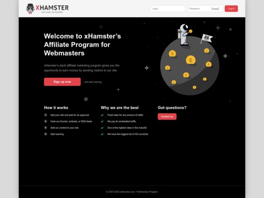 xHamster Webmasters review, a site that is one of many popular Porn Tube Webmasters