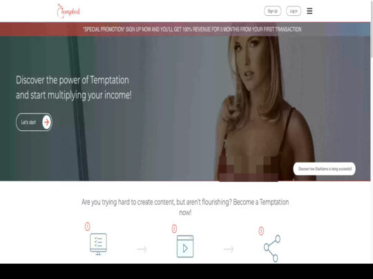 Tempted review, a site that is one of many popular Adult Fan Creator Platforms